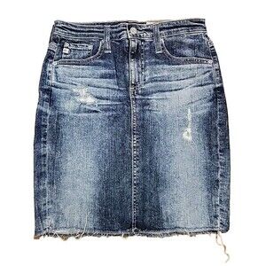 AG Adriano Goldschmied "The Erin" Pencil Denim Skirt Women's Size 26R Distressed